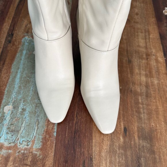 NWOT Vince Camuto Cream Leather Armonda Knee High Boots Size 5M/35 - Picture 11 of 15